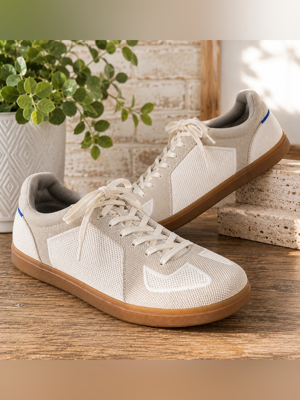 Rothy’s The RS02 Sneaker Men’s 10.5 Bone Cream Gum Sole Washable #13